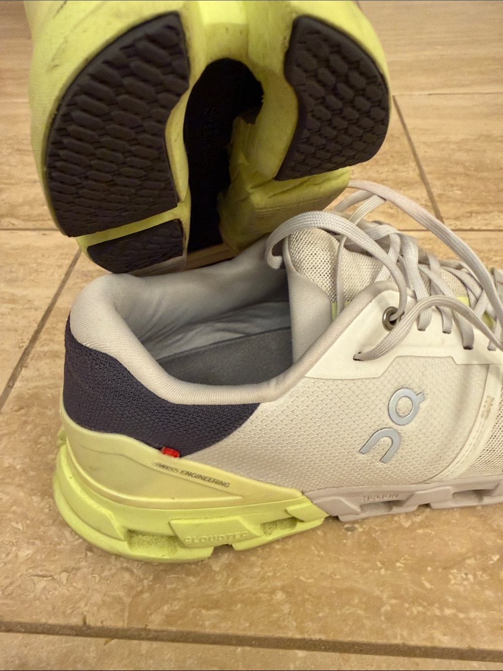 On Running White & Lime Green Men's Sneakers - Picture 5 of 5